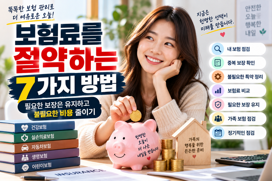 보험료를 절약하는 7가지 방법 — 필요한 보장은 유지하고 불필요한 비용 줄이기